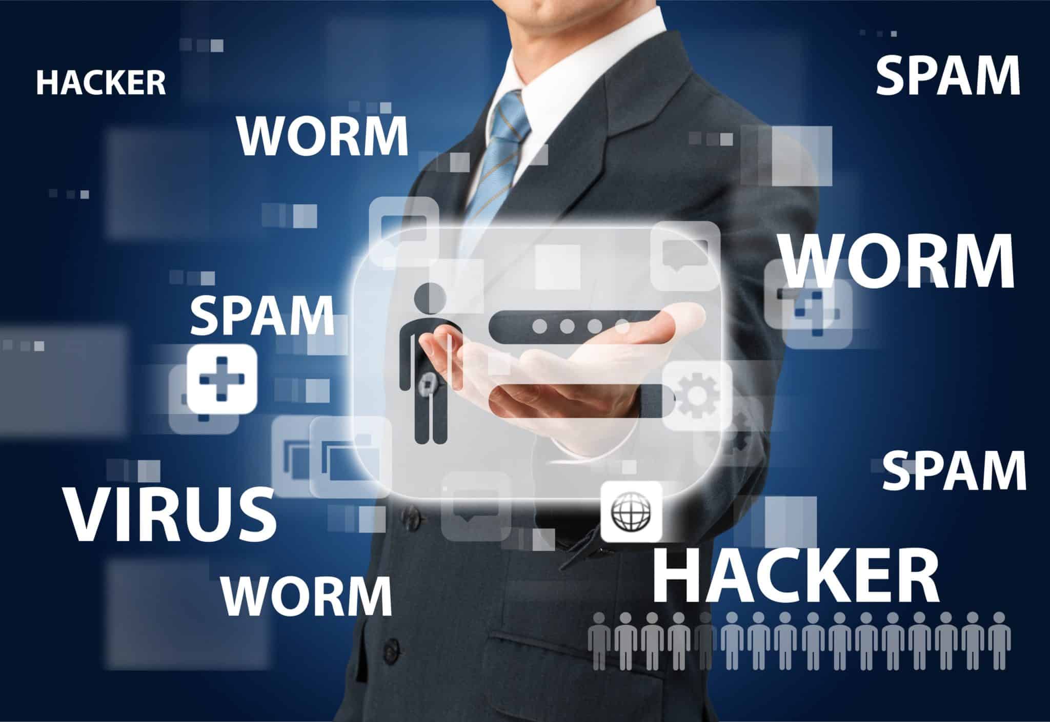 Data hacker virus worm spam