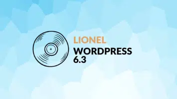 record icon and the text: Lionel WordPress 6.3